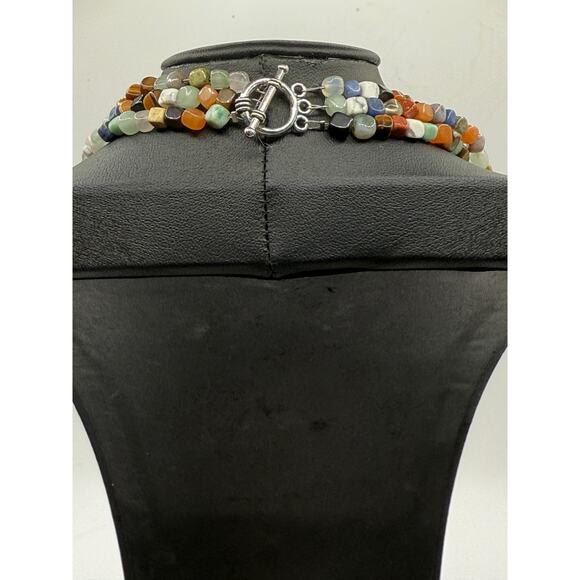 Native American Natural Gemstones 3 Strand Necklace - Picture 2 of 2
